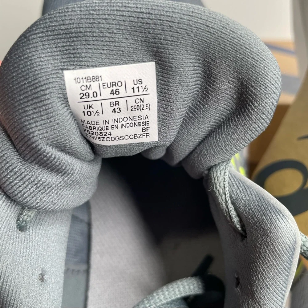 ASICS Gel-Contend 9 Men 11.5 Steel Grey Saftey Yellow Running Athletic Shoes NEW - Picture 7 of 9